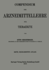 Image for Compendium Der Arzneimittellehre Fur Tieraerzte