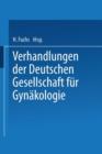 Image for Verhandlungen der Deutschen Gesellschaft fur Gynakologie