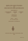 Image for Quellen und Studien zur Geschichte der Mathematik