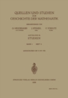 Image for Quellen und Studien zur Geschichte der Mathematik: Abteilung B: Studien