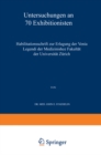 Image for Untersuchungen an 70 Exhibitionisten: Habilitationsschrift zur Erlangung der Venia Legendi der Medizinischen Fakultat der Universitat Zurich