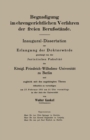 Image for Begnadigung Im Ehrengerichtlichen Verfahren Der Freien Berufsstande: Inaugural-dissertation