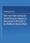 Image for Uber eine fruhe lateinische Bearbeitung der Algebra al-Khwarizmis in MS Lyell 52 der Bodleian Library Oxford