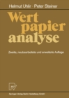 Image for Wertpapieranalyse