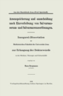Image for Arsenspeicherung und -ausscheidung nach Einverleibung von Salvarsanserum- und Salvarsanwasserlosungen: Inaugural-Dissertation