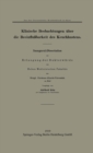 Image for Klinische Beobachtungen Uber Die Beeinflubarkeit Des Keuchhustens: Inaugural-dissertation