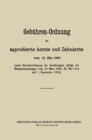 Image for Gebuhren-Ordnung fur approbierte Aerzte und Zahnarzte: vom 15. Mai 1896