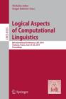 Image for Logical Aspects of Computational Linguistics : 8th International Conference, LACL 2014, Toulouse, France, June 18-24, 2014. Proceedings