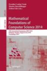 Image for Mathematical Foundations of Computer Science 2014
