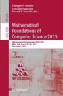 Image for Mathematical Foundations of Computer Science 2015