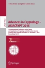 Image for Advances in Cryptology – ASIACRYPT 2015