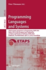 Image for Programming languages and systems  : 25th European Symposium on Programming, ESOP 2016, held as part of the European Joint Conferences on Theory and Practice of Software, ETAPS 2016, Eindhoven, The N
