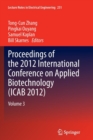 Image for Proceedings of the 2012 International Conference on Applied Biotechnology (ICAB 2012)