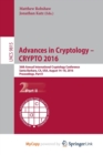 Image for Advances in Cryptology - CRYPTO 2016
