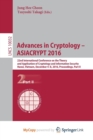 Image for Advances in Cryptology - ASIACRYPT 2016