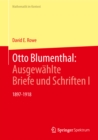 Image for Otto Blumenthal: Ausgewahlte Briefe und Schriften I: 1897-1918