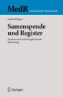 Image for Samenspende und Register : Analyse und rechtsvergleichende Bewertung