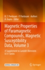 Image for Magnetic properties of paramagnetic compounds, magnetic susceptibility data  : a supplement to Landolt-Bèornstein II/31 seriesVolume 3