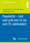 Image for Popularitat - Lied Und Lyrik Vom 16. Bis Zum 19. Jahrhundert