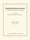 Image for Deutsches Rechtswörterbuch: Wörterbuch Der Älteren Deutschen Rechtssprache. Band XIV, Heft 7/8 - Taugbar - Toppschilling