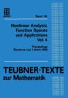 Image for Nonlinear Analysis, Function Spaces and Applications Vol. 4