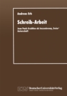 Image for Schreib-Arbeit: Jean Pauls Erzahlen als Inszenierung freier&#39; Autorschaft