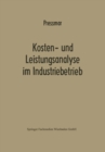 Image for Kosten- Und Leistungsanalyse Im Industriebetrieb