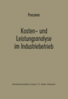Image for Kosten- und Leistungsanalyse im Industriebetrieb