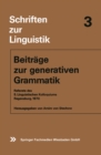 Image for Beitrage zur generativen Grammatik: Referate des 5. Linguistischen Kolloquiums Regensburg, 1970