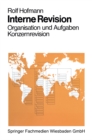 Image for Interne Revision: Organisation Und Aufgaben Konzernrevision