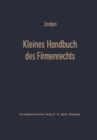 Image for Kleines Handbuch des Firmenrechts