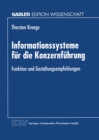 Image for Informationssysteme fur die Konzernfuhrung: Funktion und Gestaltungsempfehlungen.