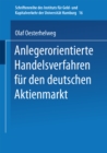Image for Anlegerorientierte Handelsverfahren fur den deutschen Aktienmarkt.