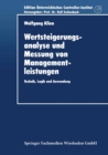 Image for Wertsteigerungsanalyse und Messung von Managementleistungen: Technik, Logik und Anwendung