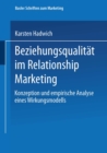 Image for Beziehungsqualitat Im Relationship Marketing: Konzeption Und Empirische Analyse Eines Wirkungsmodells