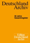 Image for Deutschland Archiv: 30 Jahre Gesamtregister