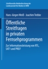 Image for Offentliche Streitfragen in privaten Fernsehprogrammen: Zur Informationsleistung von RTL, SAT1 und PRO7