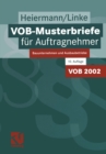 Image for VOB-Musterbriefe fur Auftragnehmer: Bauunternehmen und Ausbaubetriebe