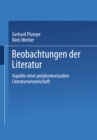 Image for Beobachtungen der Literatur: Aspekte einer polykontexturalen Literaturwissenschaft