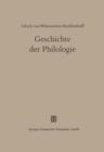 Image for Geschichte der Philologie: Mit einem Nachwort und Register von Albert Henrichs.