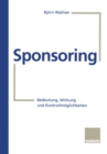 Image for Sponsoring: Bedeutung, Wirkung und Kontrollmoglichkeiten.