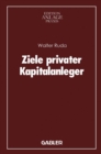 Image for Ziele privater Kapitalanleger