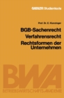 Image for BGB-Sachenrecht Verfahrensrecht Rechtsformen der Unternehmen