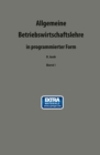 Image for Allgemeine Betriebswirtschaftslehre in programmierter Form