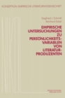 Image for Empirische Untersuchungen zu Personlichkeitsvariablen von Literaturproduzenten : 5