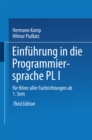 Image for Einfuhrung in Die Programmiersprache Pl/i: Fur Horer Aller Fachrichtungen Ab 1. Semester