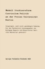 Image for Modell Studienreform: Curriculum Politische Wissenschaft an der Freien Universitat Berlin