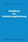 Image for Handbuch zur Evaluierungsforschung: Band 1