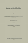 Image for Goethe und die Fikentscher: Dem freien Deutschen Hochstift in Goethe&#39;s Vaterhaus zu Frankfurt am Main am Wolfgangstage 1878