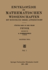 Image for Encyklopadie der Mathematischen Wissenschaften mit Einschluss ihrer Anwendungen: Funfter Band: Physik